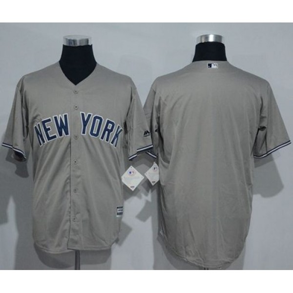 Yankees Blank Grey New Cool Base Stitched Jersey