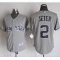 Yankees #2 Derek Jeter Grey New Cool Base Stitched Jersey