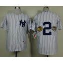 Yankees #2 Derek Jeter White W Commemorative Final Season Inaugural Season Retirement Patch Stitched Jersey
