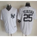 Yankees #25 Mark Teixeira White Strip New Cool Base Stitched Jersey