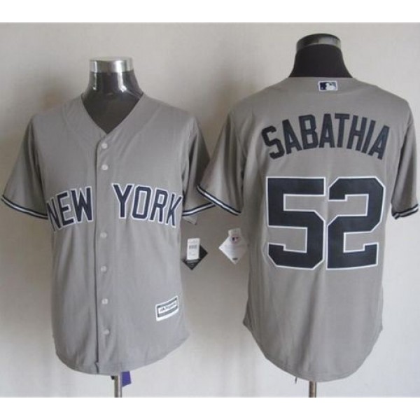 Yankees #52 C.C. Sabathia Grey New Cool Base Stitched Jersey