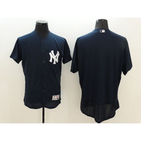 Yankees Blank Navy Blue Flexbase Authentic Collection Stitched Jersey