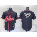 Atlanta Falcons Black Team Big Logo With Patch Cool Base Stitched Baseball Jersey
