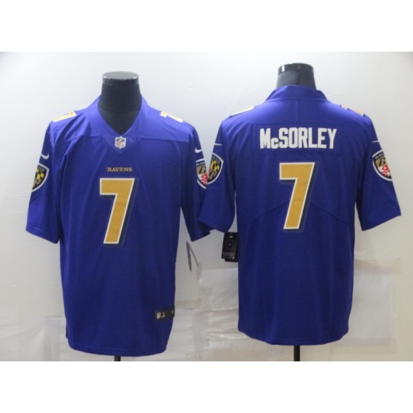 Baltimore Ravens #7 Trace McSorley Purple Color Rush Limited Stitched Jersey