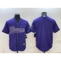 Baltimore Ravens Blank Purple With Patch Cool Base Stitched Baseball Jersey