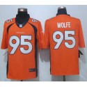 Broncos #95 Derek Wolfe Orange Team Color Stitched New Limited Nike Jersey