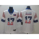 Buffalo Bills #17 Josh Allen White USA Flag Limited Stitched Jersey