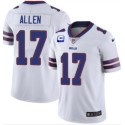 Buffalo Bills #17 Josh Allen White With C Patch Vapor Untouchable Limited Stitched Jersey