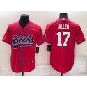 Buffalo Bills #17 Josh Allen Red Cool Base Stitched Baseball Jersey