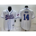 Buffalo Bills #14 Stefon Diggs White Cool Base Stitched Baseball Jersey