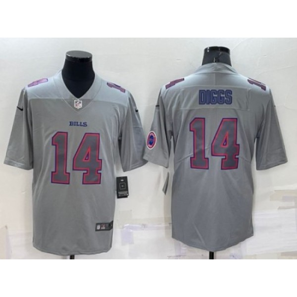 Buffalo Bills #14 Stefon Diggs Gray With Patch Atmosphere Fashion Stitched Jersey