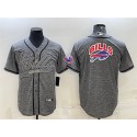 Buffalo Bills Gray Team Big Logo With Patch Cool Base Stitched Baseball Jersey