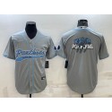 Carolina Panthers Gray Team Big Logo With Patch Cool Base Stitched Baseball Jersey