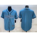 Carolina Panthers Blank Blue With Patch Cool Base Stitched Baseball Jersey