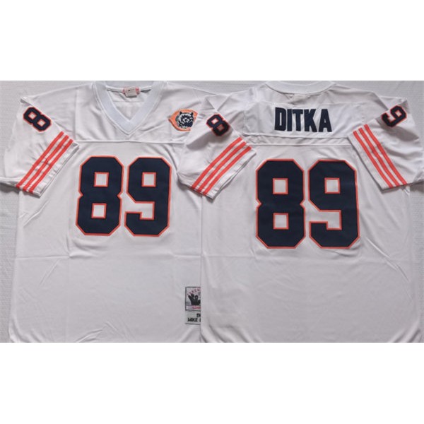 Chicago Bears #89 DITKA White Stitched Jersey