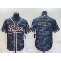 Chicago Bears Gray Camo Team Big Logo With Patch Cool Base Stitched Baseball Jersey