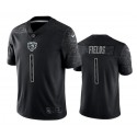 Chicago Bears #1 Justin Fields Black Reflective Limited Stitched Football Jersey