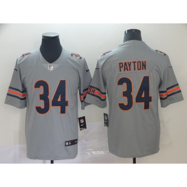 Chicago Bears #34 Walter Payton Silver Inverted Legend Stitched Jersey