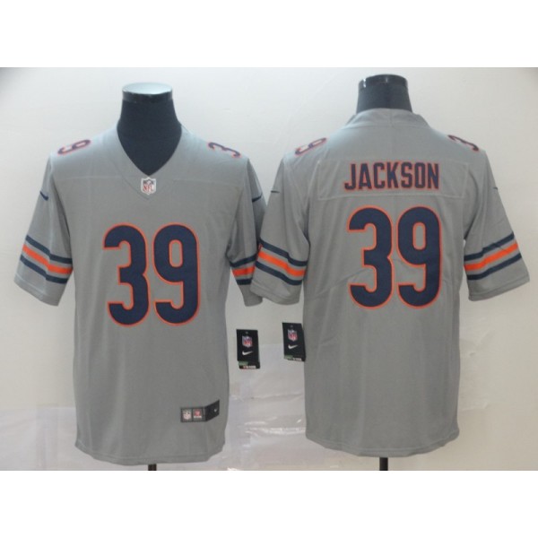 Chicago Bears #39 Eddie Jackson Silver Inverted Legend Stitched Jersey