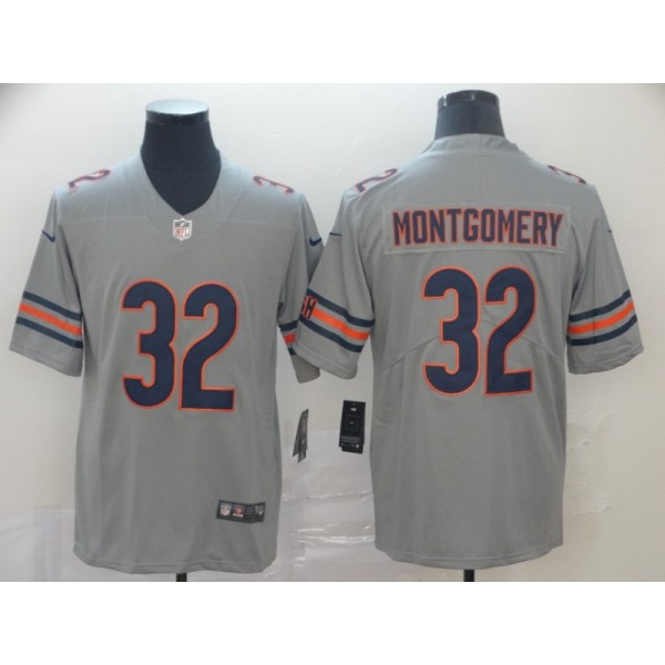Chicago Bears #32 David Montgomery Silver Inverted Legend Stitched Jersey
