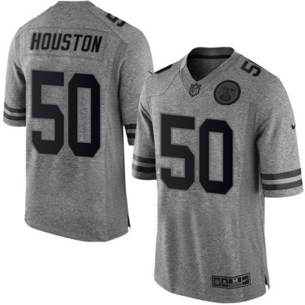 Chiefs #50 Justin Houston Gray Stitched Limited Gridiron Gray Nike Jersey