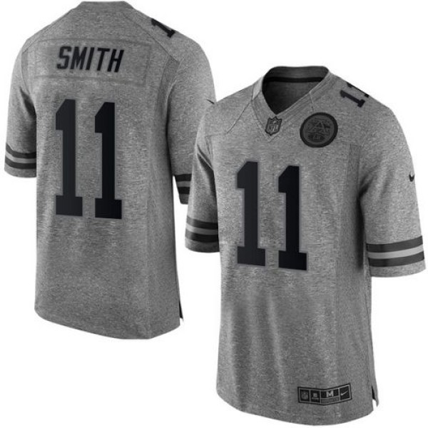Chiefs #11 Alex Smith Gray Stitched Limited Gridiron Gray Nike Jersey