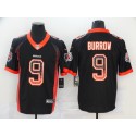 Cincinnati Bengals #9 Joe Burrow Black Drift Fashion Color Rush Limited Stitched Jersey