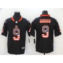 Cincinnati Bengals #9 Joe Burrow Black USA Flag Fashion Limited Stitched Jersey