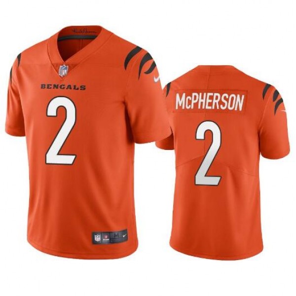Cincinnati Bengals #2 Evan McPherson Orange Vapor Untouchable Limited Stitched Jersey
