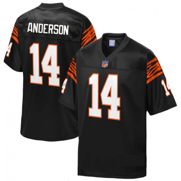 Cincinnati Bengals Pro Line #14 Ken Anderson Black Stitched Jersey