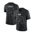 Cleveland Browns #24 Nick Chubb Black Reflective Stitched Jersey
