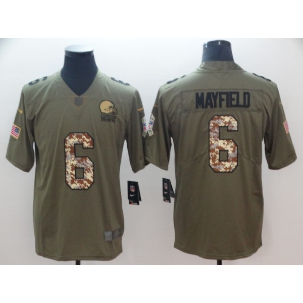 Cleveland Browns #6 Baker Mayfield Green Salute To Service Limited Stitched Jersey