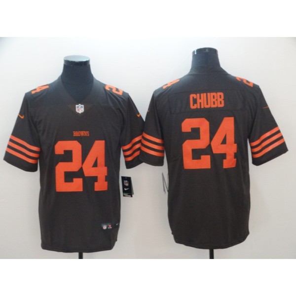 Cleveland Browns #24 Nick Chubb Brown Color Rush Limited Stitched Jersey