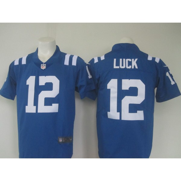 Colts #12 Andrew Luck Blue Limited Rush Stitched Nike Jersey