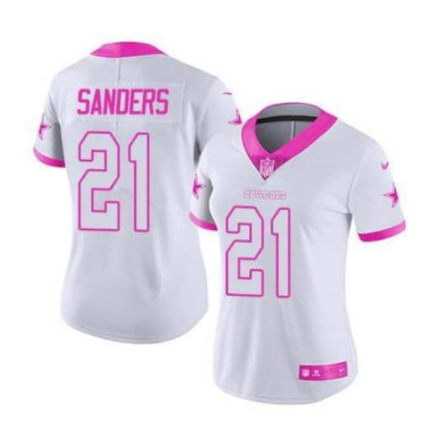 Dallas Cowboys Customized Pink White Limited Stitched NFL Jersey