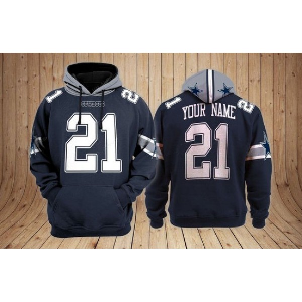 Dallas Cowboys Customized Navy Pullover Hoodie
