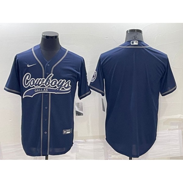 Dallas Cowboys Customized Navy Cool Base Stitched Baseball Jersey