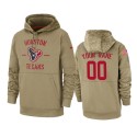 Houston Texans Customized Tan 2019 Salute To Service Sideline Therma Pullover Hoodie