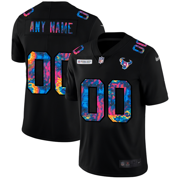 Houston Texans Customized 2020 Black Crucial Catch Limited Stitched NFL Jersey