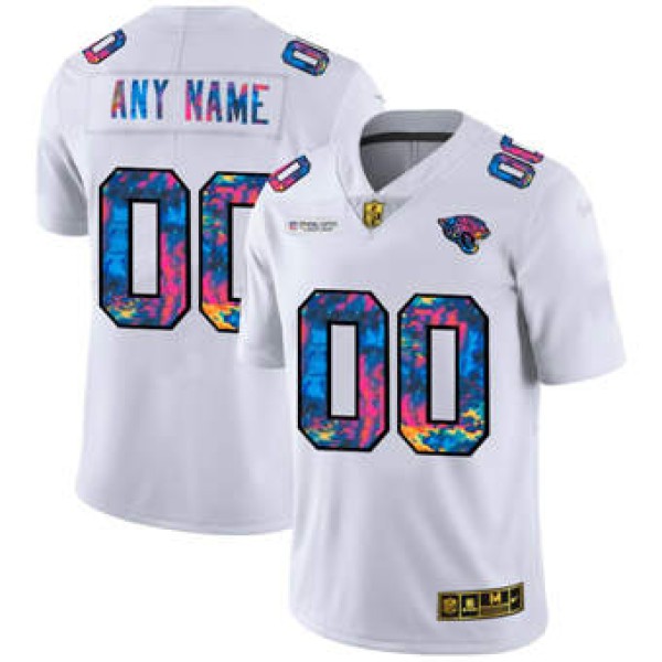 Jacksonville Jaguars Customized Custom 2020 White Crucial Catch Limited Stitched Jersey