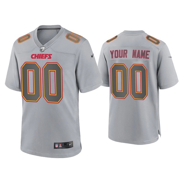 Kansas City Chiefs Customized Custom Gray Atmosphere Fashion Stitched Game Jersey