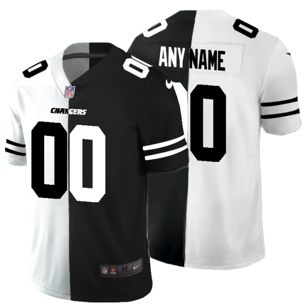 Los Angeles Chargers Custom Black White Split Limited Stitched Jersey