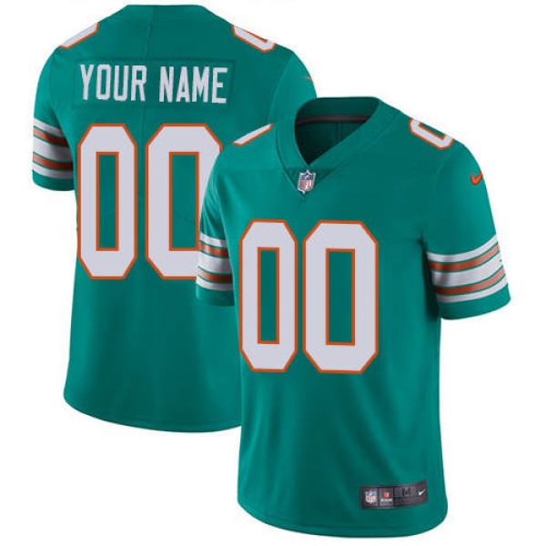 Miami Dolphins Customized Custom Aqua Green Alternate Vapor Untouchable Stitched Limited Jersey