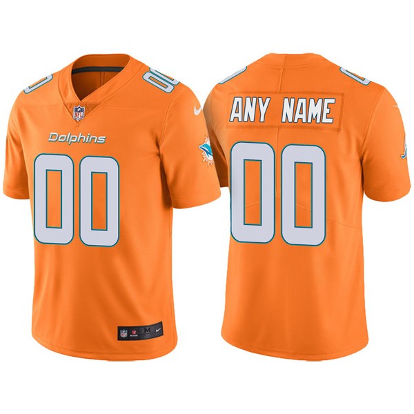 Miami Dolphins Orange Customized Vapor Untouchable Limited Stitched NFL Jersey