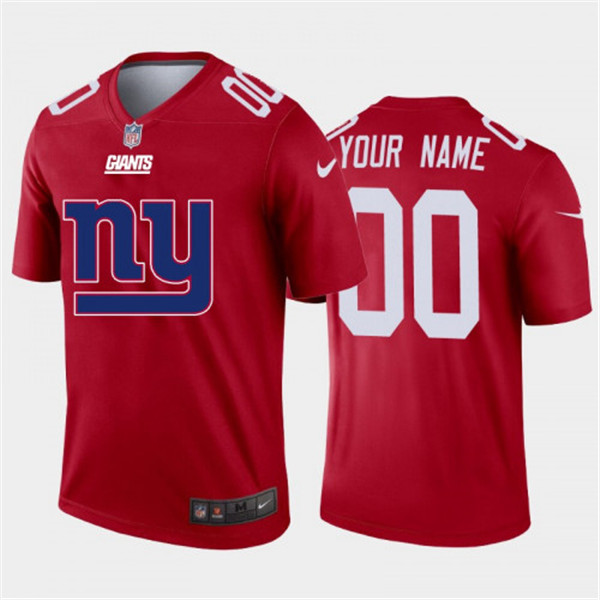 New York Giants Customized Custom Red 2020 Team Big Logo Inverted Legend Stitched Jersey