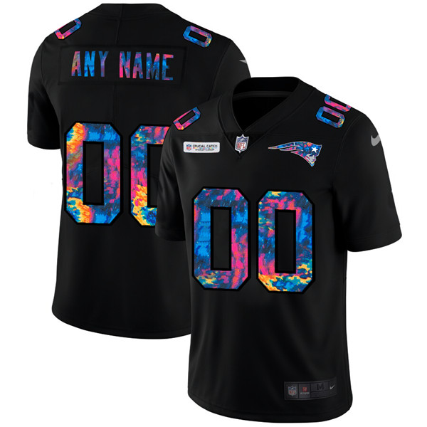 New England Patriots Customized Custom 2020 Black Crucial Catch Limited Stitched Jersey