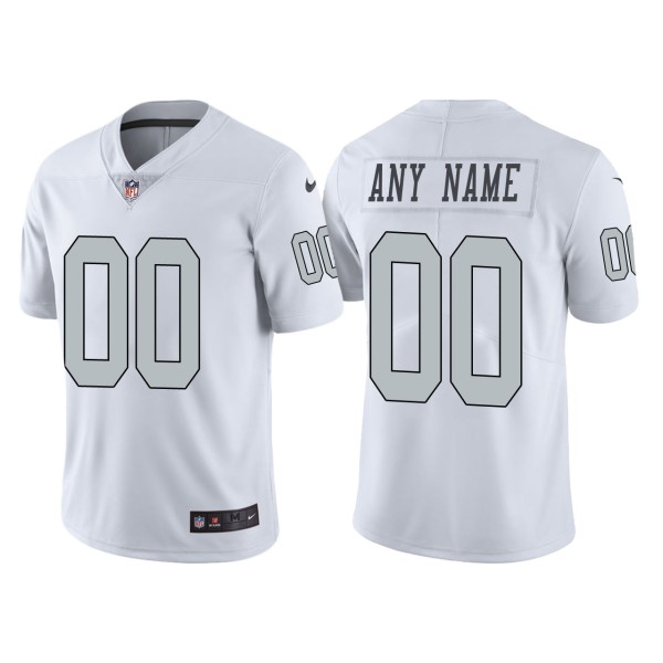 Oakland Raiders Customized White Rush Color Limited Stitched NFL Jersey