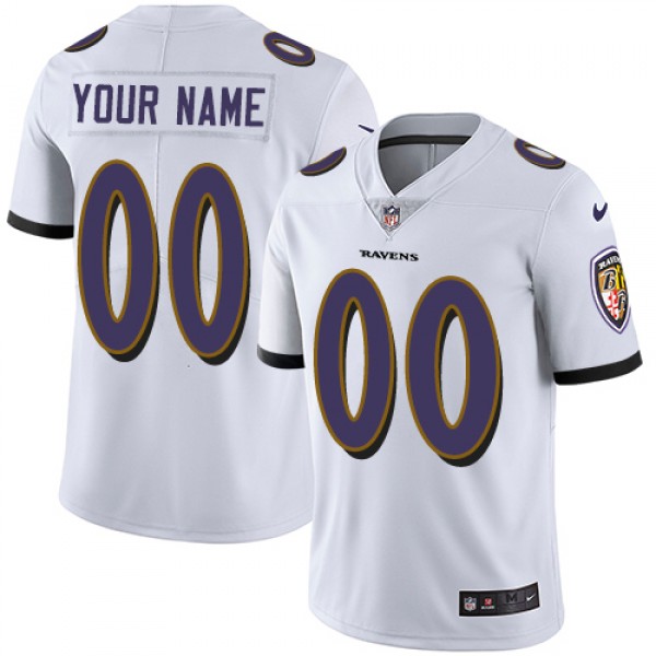 Ravens Customized White Vapor Untouchable Limited Stitched Jersey