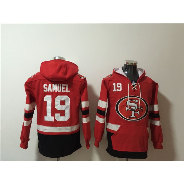 San Francisco 49ers Customized Red Black Ageless Must-Have Lace-Up Pullover Hoodie