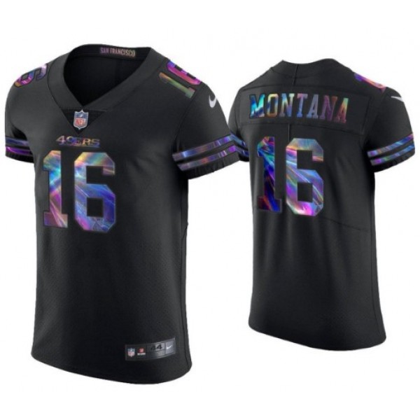 San Francisco 49ers #16 Joe Montana Black Stitched Football Jersey